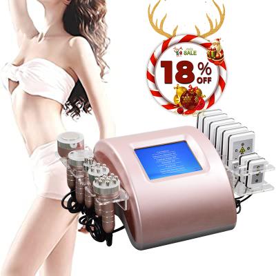 China Multifunctional Weight Loss Vacuum Lipolaser RF 6 in 1 Machine 40k Ultrasound Slimming Cavitation Slimming Machine for sale