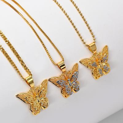 China IPG Technology Plating Lasts And Does Not Fade New Design Wholesale Gold Butterfly Pendant Jewelry Making for sale