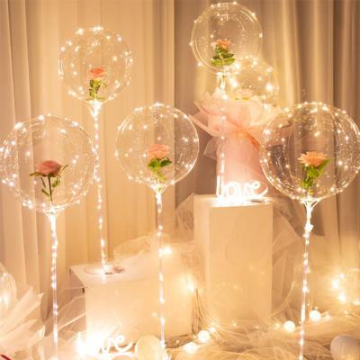 China ALL Party 35cm/70cm Plastic LED Balloon Stand Balloons Decor Bobo Balloon Stick Holder With Battery Lights For Glow Party Wedding Christmas for sale