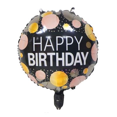 China New Printing Happy Birthday Balloons Party Supplies 18 Inch Round Aluminum Foil Balloon For Baby Happy Birthday Balloon Birthday Party Supplies for sale