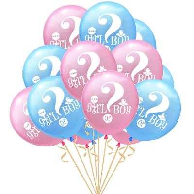 China 10pcs Latex Gender Reveal Baby Shower Balloon Girl or Boy Blue Pink Latex Balloon Wedding Birthday for sale