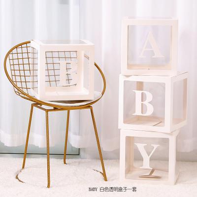 China Promotional Toy Children's First Year Transparent Balloon Box Baby Love Box Baby Birthday Party Wedding Room Decoration for sale