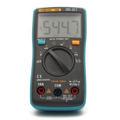 China RM102 Multimeter 6000 Counts AC/DC Voltmeter Ammeter Voltmeter Ohm Frequency Diode Back Light Temperature 102 for sale