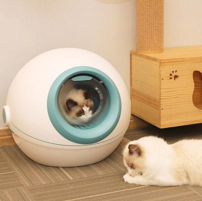 China Automatic Self-cleaning Stocked Cat Litter Basin Intelligent Cat Toilet Fully Enclosed Cat Litter Basin for sale