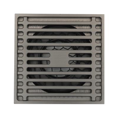 China Modern High Quality Chrome Plated Brass Gun Ash Floor Drain for sale