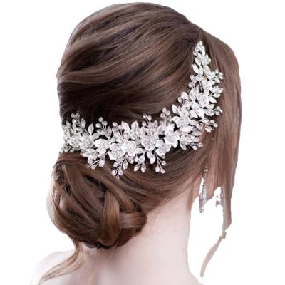 China Beads+Pearl Designer Handmade Elastic Headband Wedding Bride For Women Girl Exaggerated Hair Accessories Headband Luxury Feast Party for sale