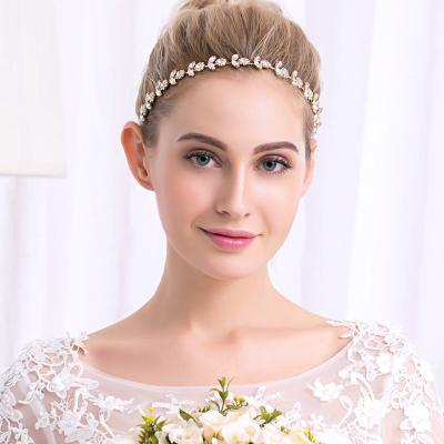 China Designer Alloy+Rhinestone Rhinestone Flower Elastic Handmade Headband Wedding Bridal Headband For Women Girl Luxury Hair Accessories Feast Party for sale