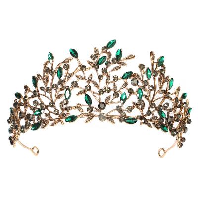 China Vintage Rhinestone+Alloy Rhinestone Half Round Tiara Crown Baroque Hairband Wedding Bridal Hair Accessories Luxury Headband For Women Girl for sale