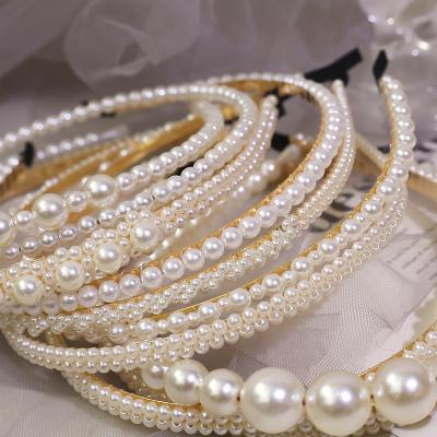 China Pearl Headband hair tali rambut pearl thin simple hair accessories Korean wedding bride headband candy for women girl gift Dropshipping wholesale for sale