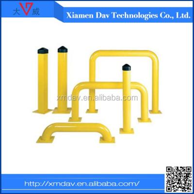 China Car Park Queue Barrier Pole Bollard Iron T Top Barrier , Yellow Car Park Bollards for sale