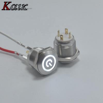 China Stainless Steel 4 Pin 16mm Power LED Push Button Switch for sale