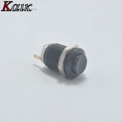 China Aluminum Metal 12mm LED Light Black Push Button Switch for sale