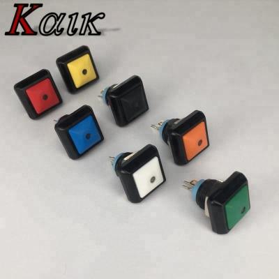 China Black Red Green White Yellow Orange Plastic Blue LED Plastic Momentary 12mm Illuminated Push Button Switch for sale