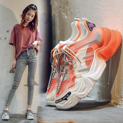 China Fashion Trend Casual Ladies Mixed Fashion Sneakers For Women Breathable Action Shoes Light Mesh Shoes Soft Comfortable Sports Shoes for sale