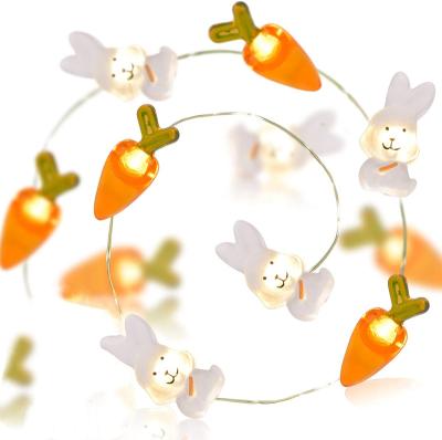 China Festival Stuff 2023 Easter Bunny LED String Lights Carrot Bunny Fairy Lights Easter Decoration for sale