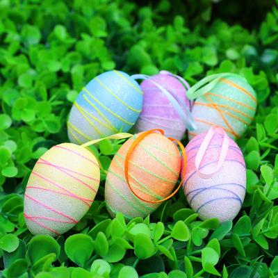 China Easter Decoration 6 Pcs Foam Easter Egg Set For Fake Garden Nest DIY Eggs Craft Kids Gift Home Easter Basket Decorations for sale