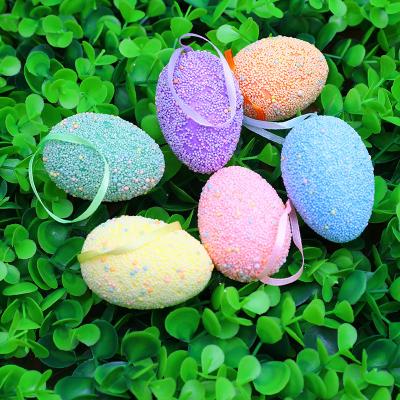 China Happy Easter Decoration 6pcs Simulation Foam Hanging Giant Easter Egg Ornaments DIY Holiday Scene Decoration Wholesale for sale