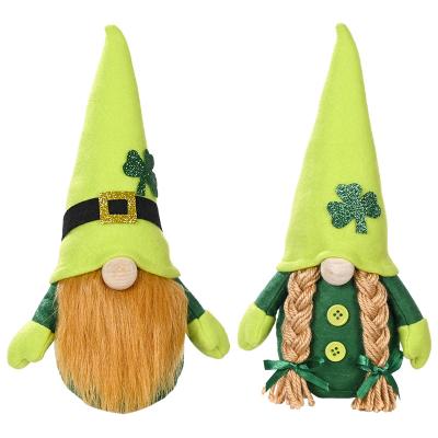 China Gnome Faceless Plush Toy Shamrocks Lucky Elf Clover St Patrick's Day Doll Toy Shamrocks Holiday Table Decoration for sale