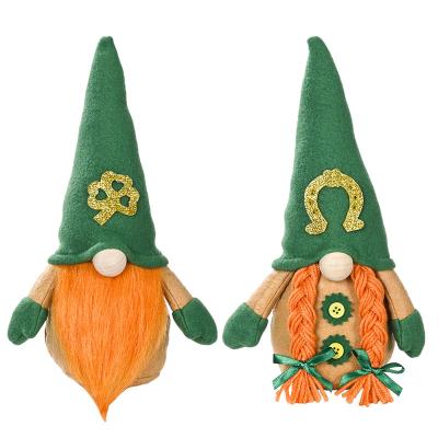 China Fabric St Patrick's Day Gnome Plush Ornaments Gonks Irish Saint Patrick Green Clover Faceless Doll St Patricks Day Dangle Decorations for sale