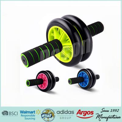 China Colorful high quality PVC pro abs exercise equipment ab wheel for abdominal exercise wheel/roller exercise double ab wheel for sale