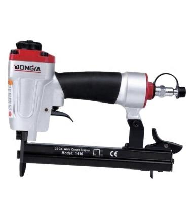 China 22 GA Pneumatic Wide Crown Air Stapler 1416 Air Nailer 100 Staples for sale