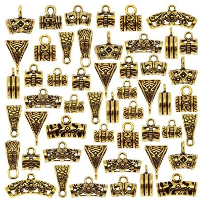 China Free Sample Retro Wholesale Gold Clip Clasp Oxidized Silver Zinc Alloy Pendant Connectors For DIY Jewelry Making Findings Accessories for sale