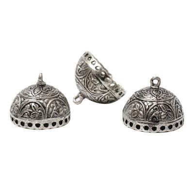 China Style Hot Selling German Silver Indian Rajasthani Jhumki Engraved Tribal Chandelier Earring Accessories for sale