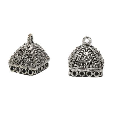 China Wholesale Classic Alloy Metal Rajasthani triangle jhumki earrings tribal style accessories for girls and women for sale