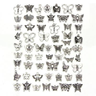 China Wholesale Custom Vintage German Retro Silver Styles Hollow-out Carved Butterflies Various Charms Jewelry Accessories for sale