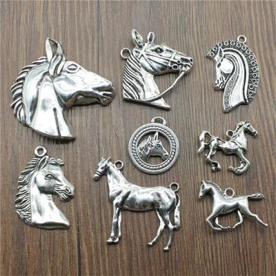 China High Quality Multiple Options Retro Vintage Horse Cattle Animals German Silver Charms Accessories for sale