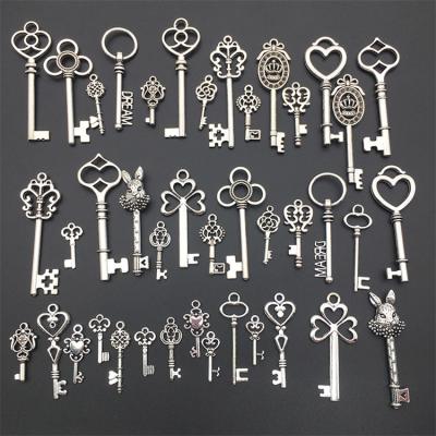 China Retro Tools Direct Sales Alloy Metal Plated Key Lock Charms Pendant For DIY Jewelry Making Findings Accessories for sale