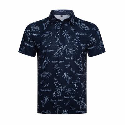 China Anti-wrinkle Custom Design Your Own Logo Sleeve Polyester Spandex Sublimation Golf Polo Shirt Shorts Printing Men's Polo Shirt for sale