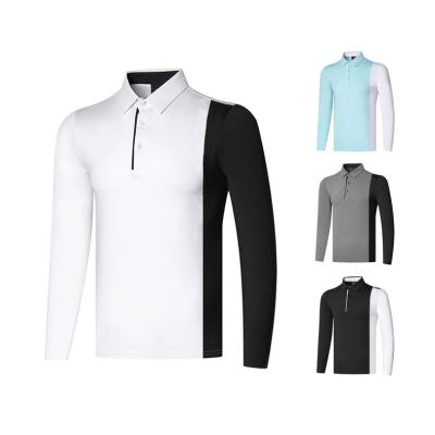 China Anti-Wrinkle Design High Quality Quilting Long Sleeve Polyester Tailored Polo Shirts Sport Business Men Polo Shirt for sale