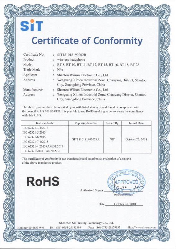 RoHS - Shantou Wiisun Electronic Co., Ltd.