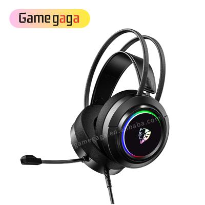 China Headband V1S Wired Gaming Headset RGB Light Noise Canselling 3.5mm/USB Headsets Set For PC for sale