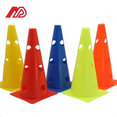 China Eco-friendly Hot selling 32cm height Agility training cones use in combination with pole soccer training cones for sale