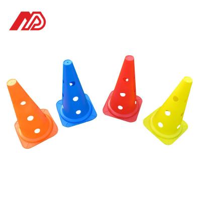 China Eco-friendly High quality 38cm height soccer training cones use in combination with pole for agility training for sale