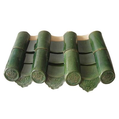 China Modern Asian Style Antique Chinese Clay Roof Tile Glazed Porcelain Clay Ceramic Roofing Tile for sale