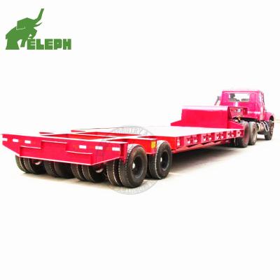 China Line 6 Line 8 Axle 80 - 150 Axle 3 Axle 4 Truck Trailer 2Lines 4 T Lowbed Loading Truck Towing Semi Lowboy Trailer for sale