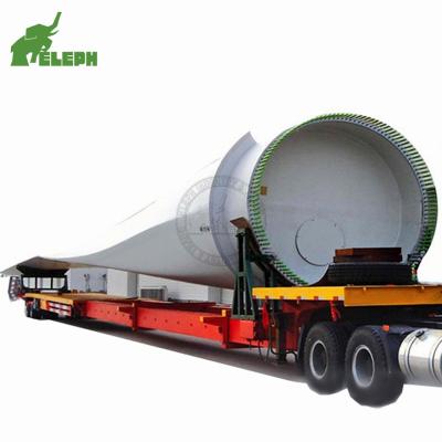 China American /Germany 13-20Tons Hydraulic Steering Lowbed Trailer 3 Axles Extendable Platform Wind Blade Lowbed Trailer for sale