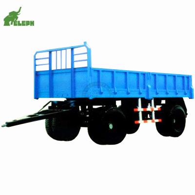 China American /Germany 13-20Tons Fin Trailer 2 Axle Light Weight Drawbar Farm Trailer Tilting Sidewall Trailer For Sale for sale