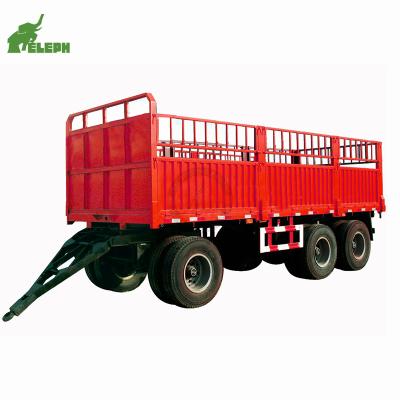 China American /Germany 13-20Tons Farm Trailer China Manufacture 2 or 3 Axles Cargo Trailer Drawbar Barrier Trailer For Sale for sale