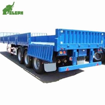 China American /Germany 13-20Tons 50ft flatbed trailer with side wall 50 ton buffet semi trailer for sale for sale