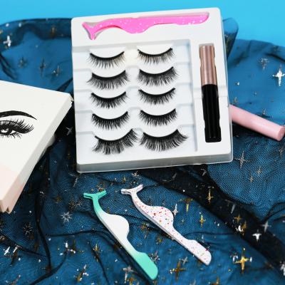 China Feather St LOVE 5 Pairs Waterproof Magnetic Eyelashes and Private Custom Magnetic Eyeliner Eyelashes for sale