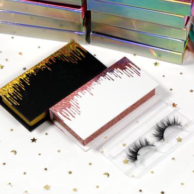 China Thick Eyelash Wholesale 3d Full Strip Lashes Box Plastic Case For Mink Eyelash Label for sale