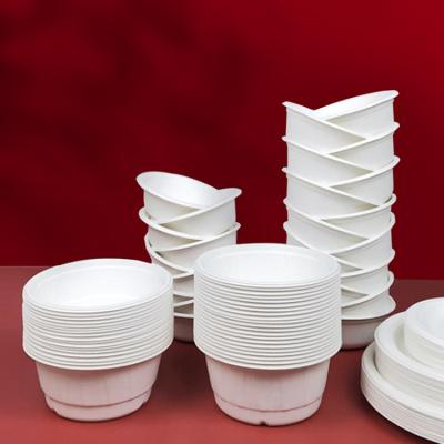 China New Style Bagasse Tableware White Disposable Environmental Degradable Dish Bowl Bowl Compostable Dishes And Cutlery for sale