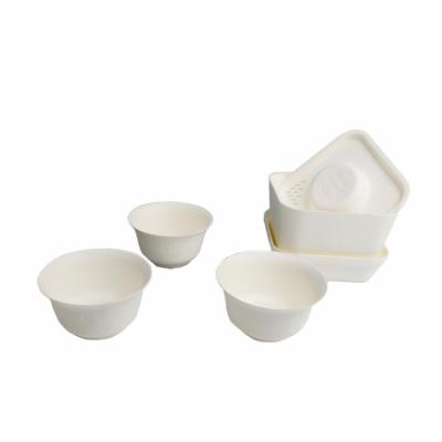 China Sustainable Wholesale Disposable Bagasse Paper Biodegradable Sugarcane Tea Travel Tea Set Compostable Teapot for sale