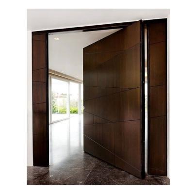 China Waterproof Exterior Veneer Pivot Solid Wood Front Entry For Villa Front Door for sale