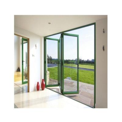 China Thermal Insulation Thermal Break Up Folding Door Aluminum Aluminum Shop Front Glass Doors for sale