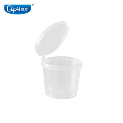 China Single Wall 1 Ounce Hinged Lid To Go Container Disposable Plastic Sauce Cup for sale